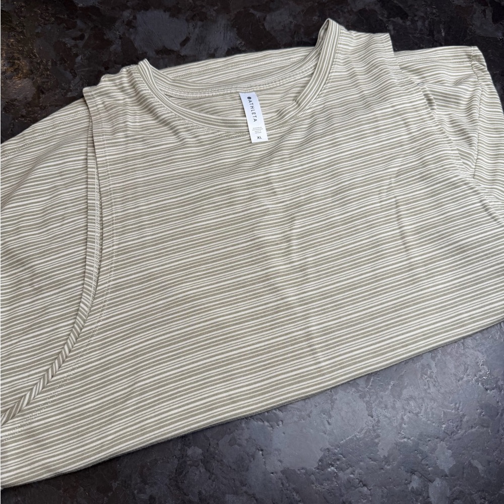 Athleta Tan Striped Tank Top